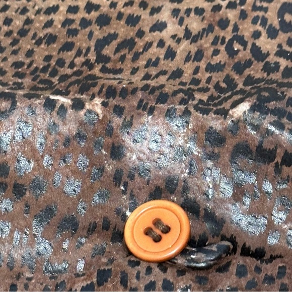 Pelle Print Leather Leopard Bomber Jacket Coat Brown Vintage Size Small - Picture 16 of 16